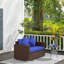 Patio Wicker Loveseat With Cushions, 2-Seat Outdoor Couch Sofa With Throw Pillows-1363919090