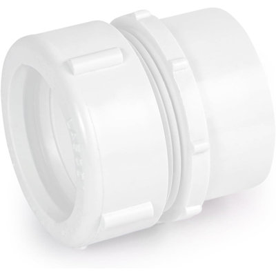 1-1/2 in. White PVC DWV Trap Adapter, Male Spigot x Slip with Plastic Nut, Plumbing Fitting, (50-Pack)