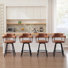 Newburgh Swivel 26" Modern Upholstered Faux Leather Counter Stool With Metal Frame(Set Of 4)