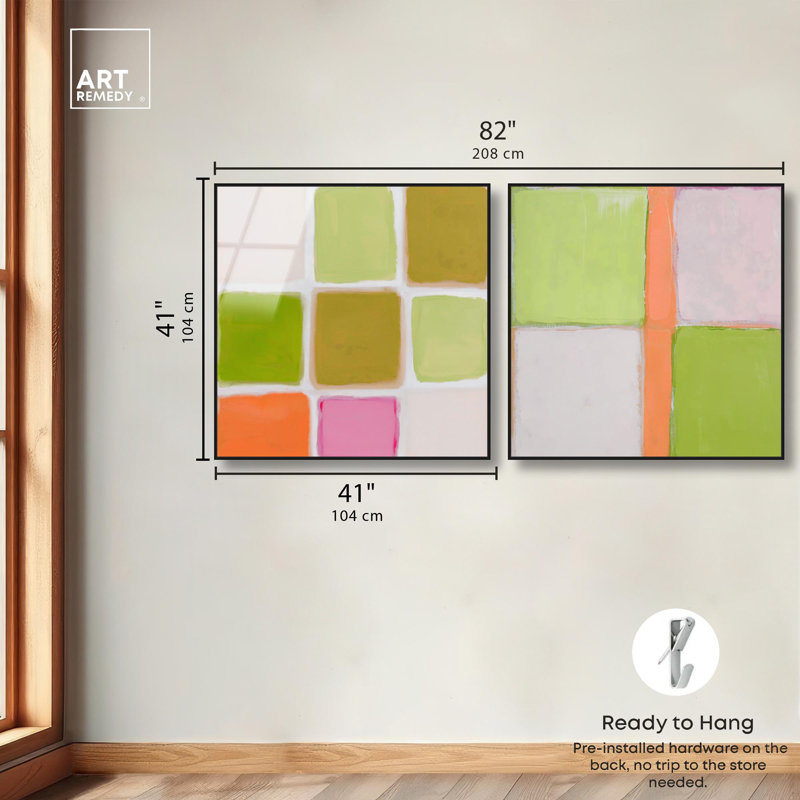 Ensemble d'art mural pastel Boho, H 41 po x l 41 po, Noir