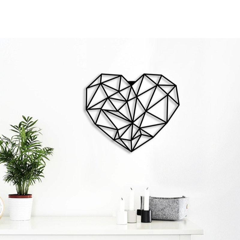 Élégant accessoire mural en métal noir élégant, 19,7 po x 23,6 po | Fabrication 100% métal, épaisseur: 0,08 pouce | Parfaite pour la décoration intérieure, l'esthétique moderne, durable et élégante