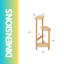 Alarico Natural Bamboo 2 Tier Plant Stand, Plant Pot Holder, Living Room Shelf