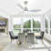Loritta 52'' 3 - Blade Large Indooor Ceiling Fan With Light Kit and Remote, 3 LED Colors, 6 Speed Noiseless DC Motor, Timer