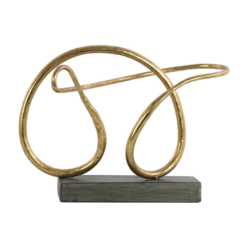Sculpture décoration, Or, H 10 po x l 13,75 po x P 6,5 po