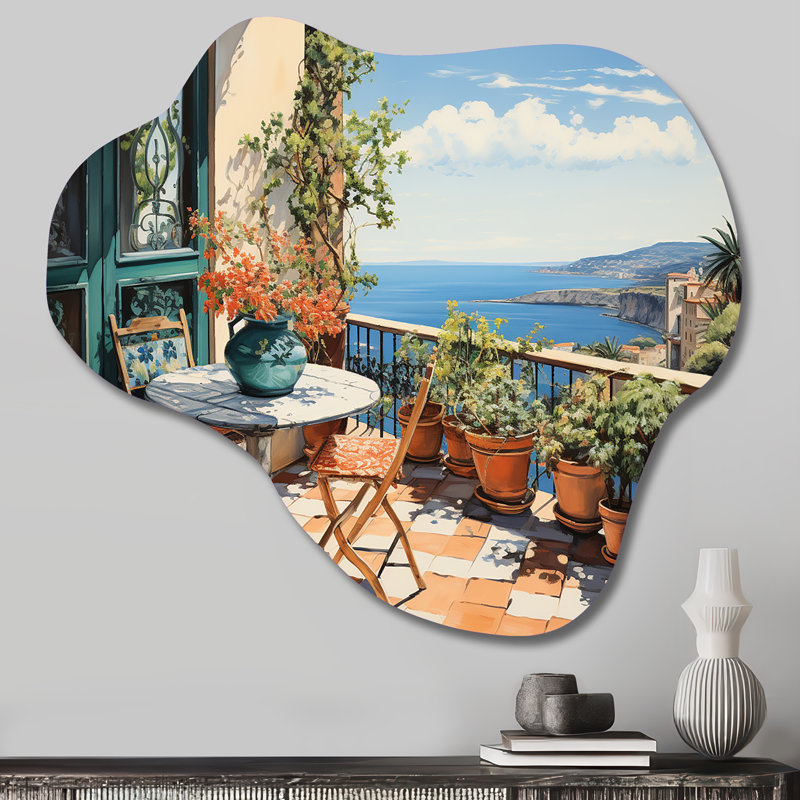 La Dolce Italian Coast I - Italy Cloud Shape Irregular Metal Wall Decor, 25" H x 28" W x 1" D