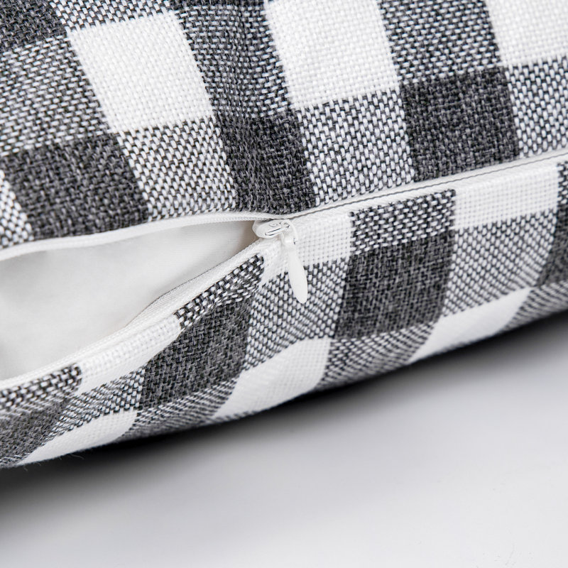 Housse de coussin rectangulaire en polyester , gris