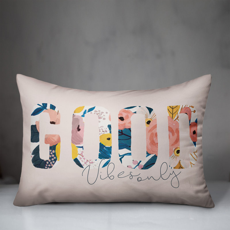  Good Vibes Only Outdoor Rectangular Pillow Cover and Insert