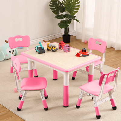 Kids 5 Piece Rectangular Table and Chairs Set