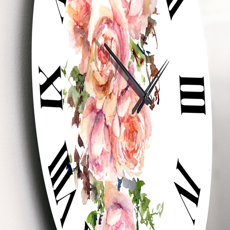 Roses, fleurs et horloge murale traditionnelle, Petit