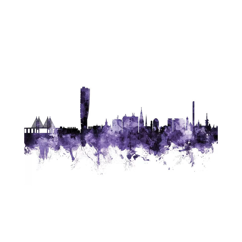 Malmo, Sweden Skyline by Michael Tompsett - Wrapped Canvas Gallery-Wrapped Canvas Giclée, 20.32 cm H x 30.48 cm W