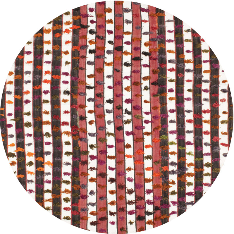 Tapis brun contemporain, Rond 6 pi