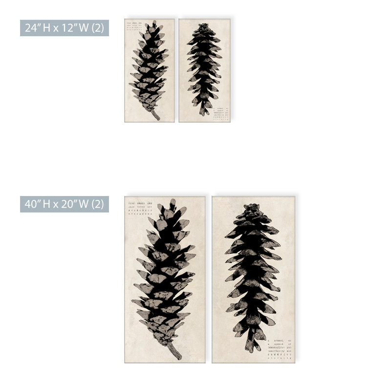 Poetica II par Olivia Rose - ensemble de 2 impressions sur toile tendue, H 36 po x l 18 po x P 1,5 po
