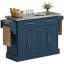 Îlot roulant avec roues pour la cuisine, îlot de cuisine portatif avec plateau en acier inoxydable, tablettes réglables, 2 tiroirs, porte-épices, couteau et porte-serviettes-1289413475