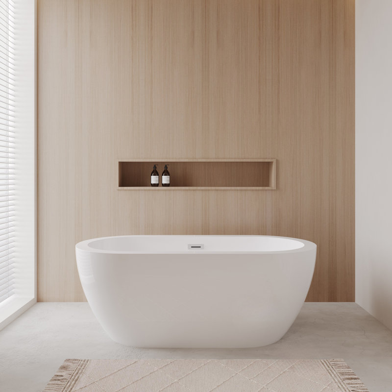 Soho 60'' x 29'' Soaking Acrylic Bathtub, Polished Chrome