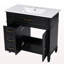 Meuble-lavabo 36 po avec lavabo, armoire de salle de bain noire avec tiroirs, cadre solide et panneau de fibres à densité moyenne, un paquet-485988134