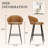 Upholstered Counter Stool With Metal Frame-1673107049