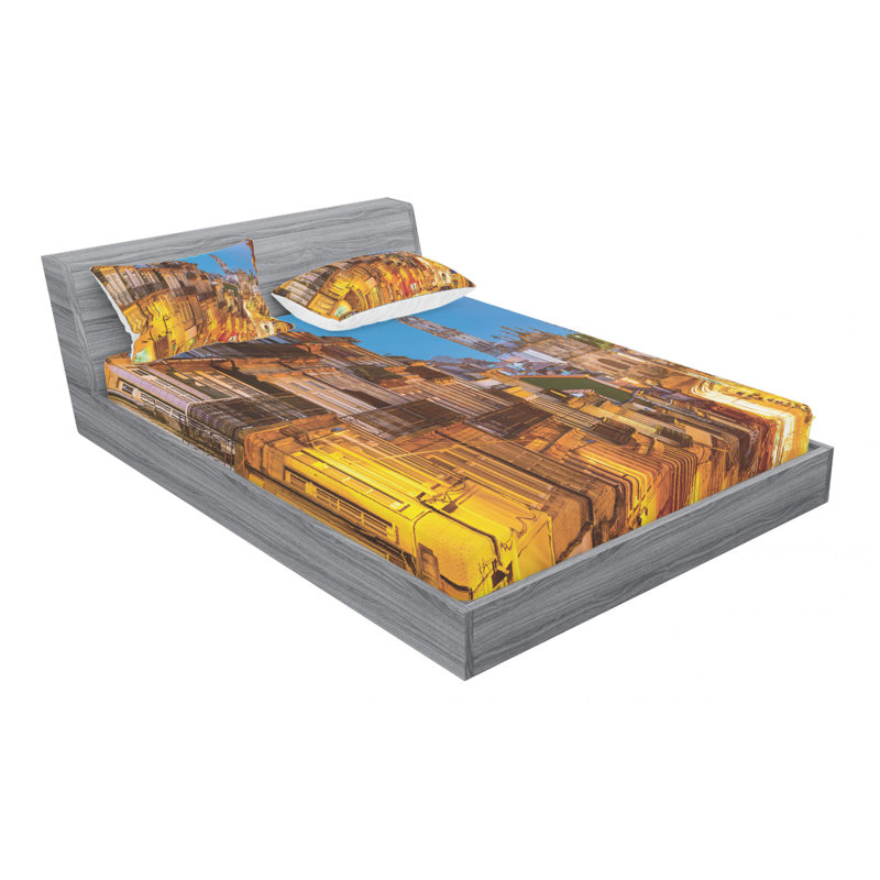 Microfiber Sheet Set, Queen Sheet Set with Fitted Sheet