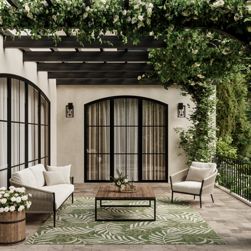 Taifa Floral Indoor / Outdoor Rug, Rectangle 9' x 12'