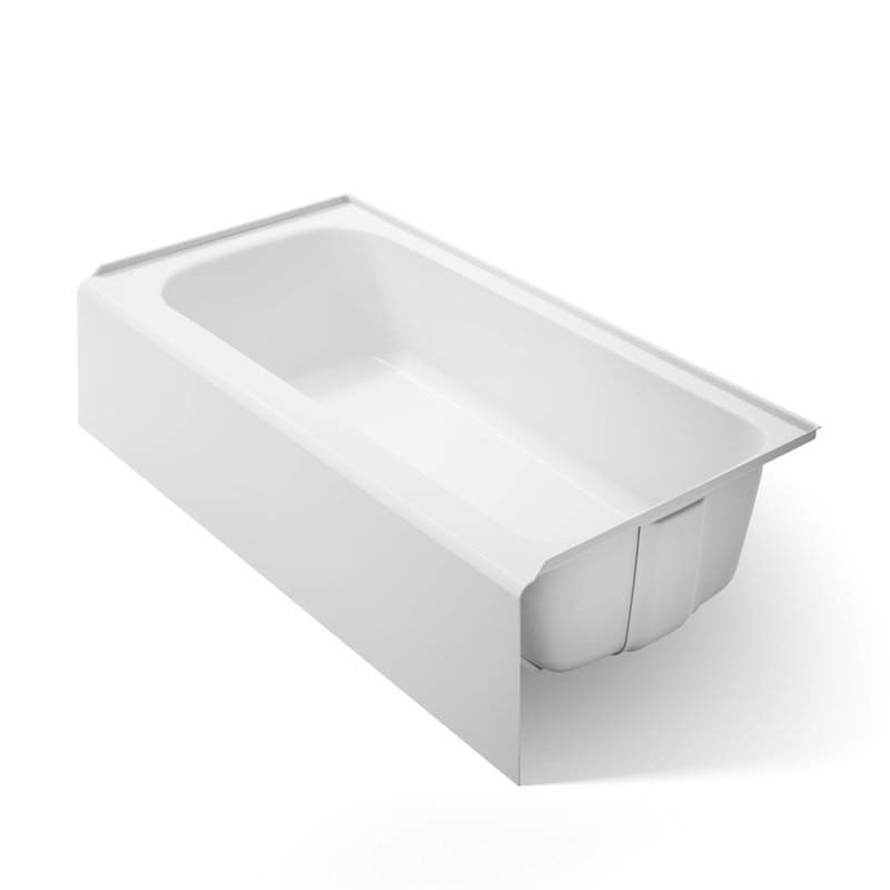 Avec 72 In. X 36 In. Alcove Bath, Left Drain, Right, White