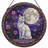 7.8"H Moon Cat Stained Glass Window Panel-465969646