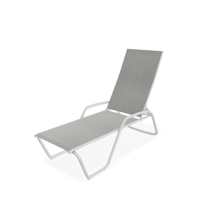 Outdoor Rust-Resistant Metal Chaise Lounge, Alloy Sunbrella®, Textured White