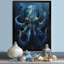 Bleu pieuvre géante créature - créatures marines, art mural salon-703280145-703280173
