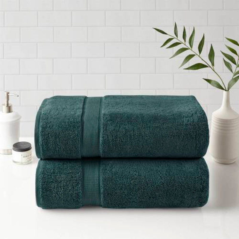 100% Cotton 8 Piece Antimicrobial Towel Set, Dark Green