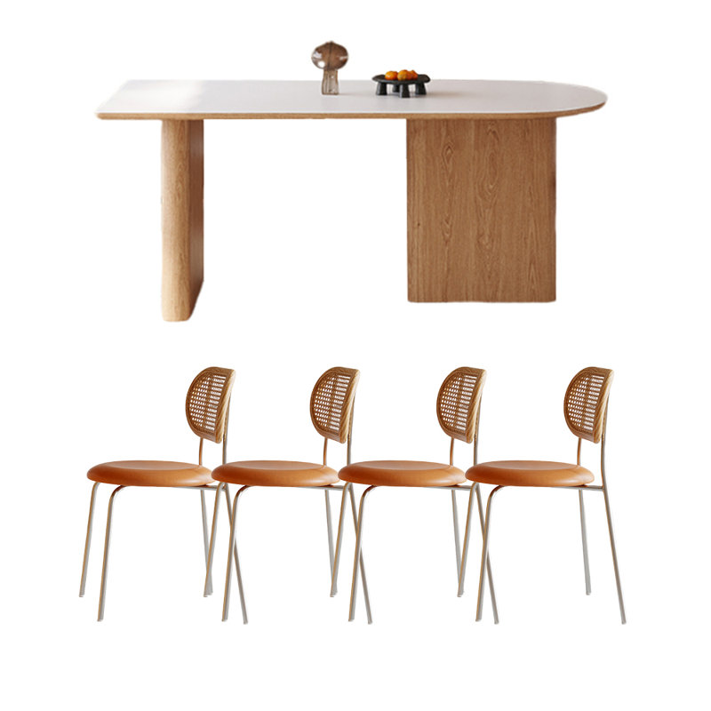 Ensemble de table de salle à manger moderne à base en bois massif, H 29,5 po x L 70,9 po x l 31,5 po
