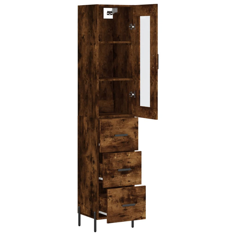 Miljenko Display Cabinet, Smoked Oak