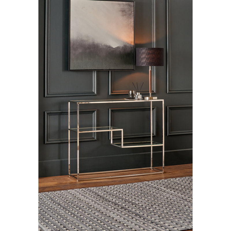 Yerkes 100cm Glass Top Console Table