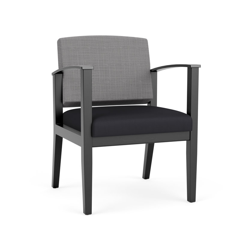 Chaise d’appoint ou d’invité amherst, Noir, Gris Chambray / noir Patriot Plus