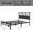 Full Size Bed Frame with LED Light and Charging Station, Black Upholstered Headboard with Shelf, Under Bed Storage, No Box Spring Needed, Noise Free, Easy Assembly, Black-1303751877-1303751876