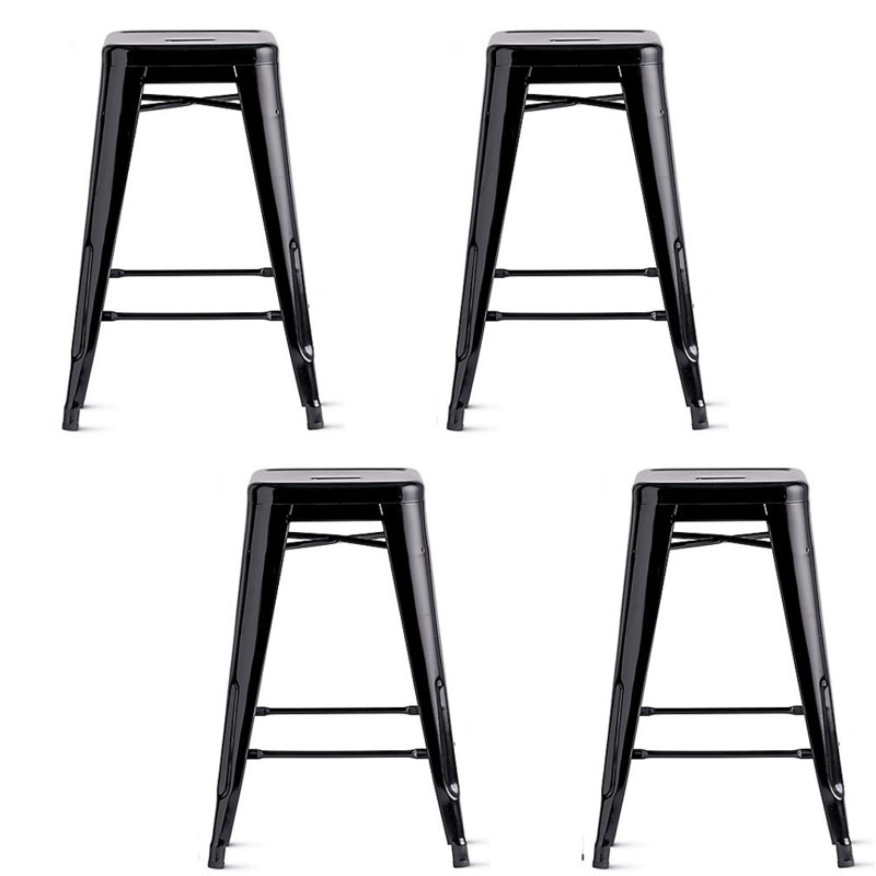 Shanitaortia Counter Stool with Metal Frame, Black, Bar Stool (30” Seat Height)