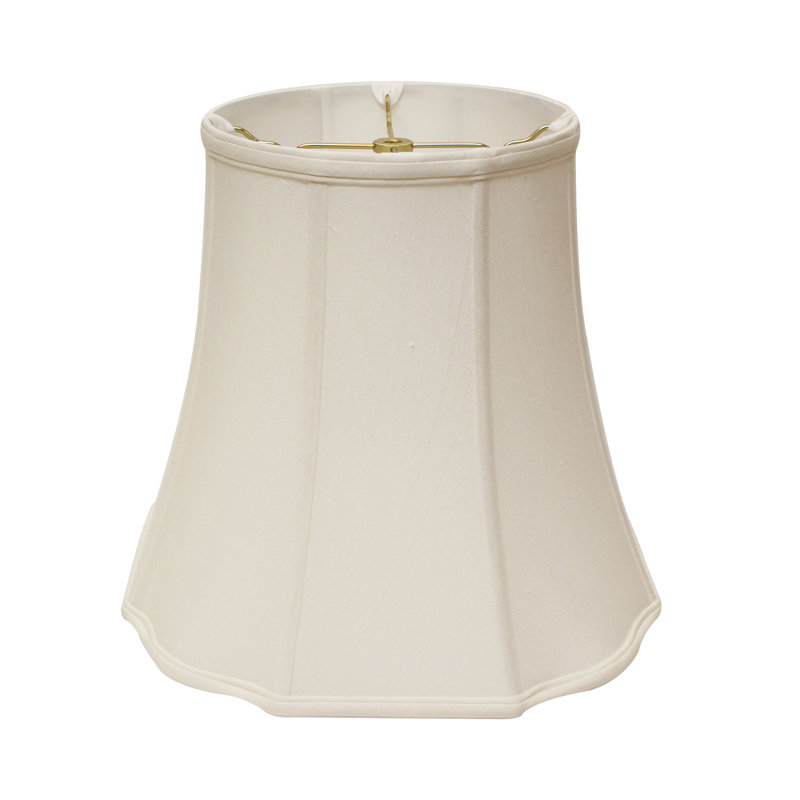 Abat-jour cloche en soie / shantung 12,5 "H (araignée), Blanc