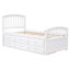 Lit plateforme simple en bois massif avec 6 tiroirs, parfait pour les enfants et des solutions de rangement peu encombrantes