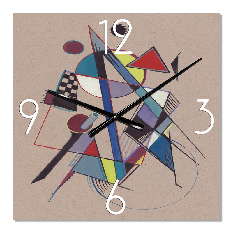 Horloge murale moderne Compositions géométriques colorées III, Grand