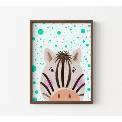 Affiche de zèbre Arit mignon, imprimé animalier bébé Safari, décor de chambre de bébé zèbre, Art animalier de bébé, art de chambre d'enfant Safari, impression adorable bébé, Art mural encadré