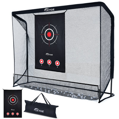 OXYGIE 10 x 7.5 ft Golf Practice Net with Target Cloth Heavy Duty Driving Golf Hitting Net