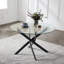 Round Glass Top Metal Base Dining Table-105900685-105900684