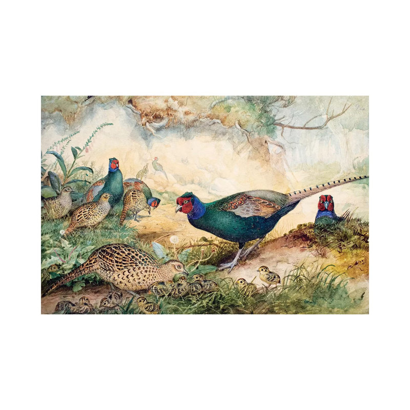 Japanese Pheasants, 1865 1 Piece Wrapped Canvas Wall Art, 30.48 cm H x 45.72 cm W
