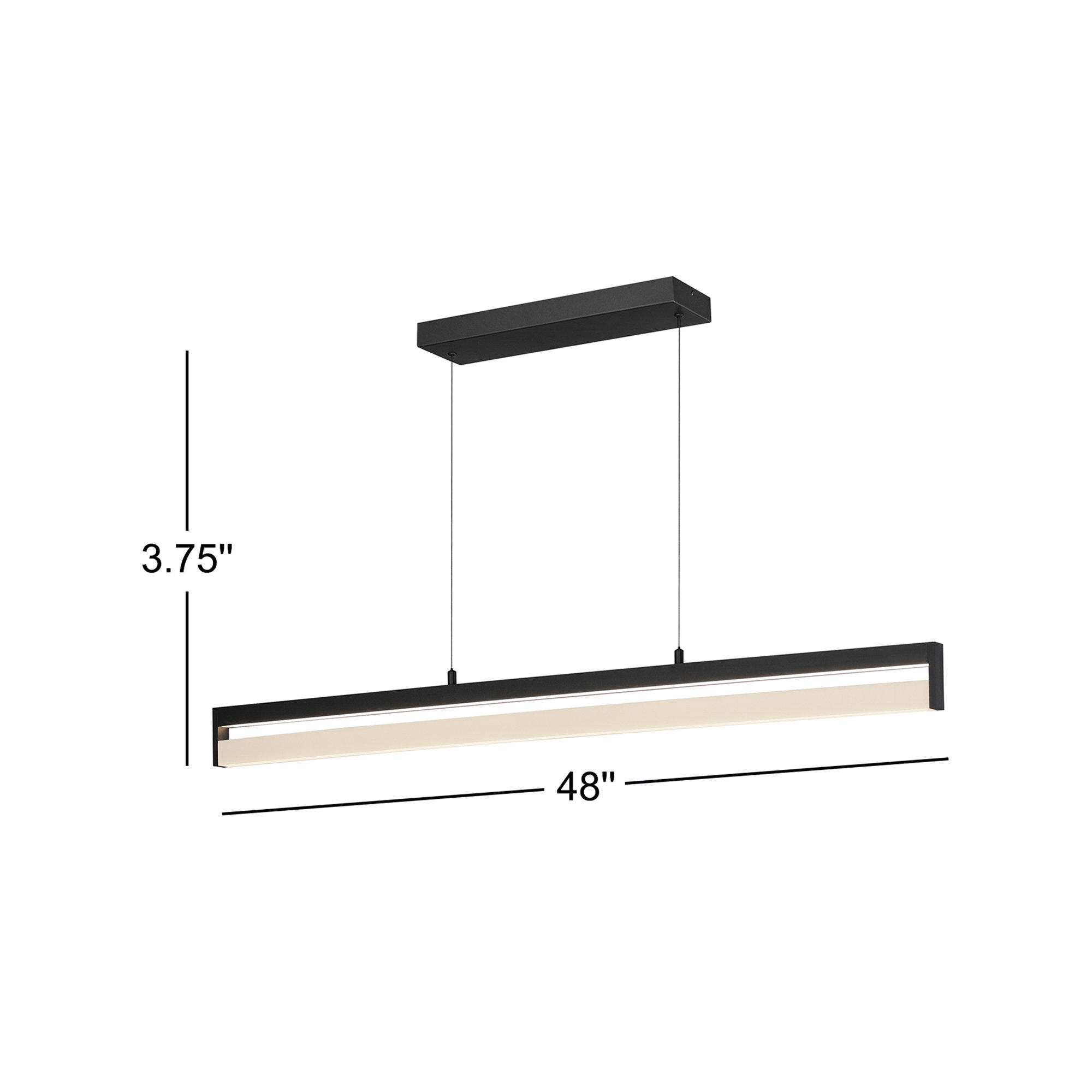 Alessandrini Single Light Acrylic Dimmable LED Pendant, 3.75" H x 48" W x 1.25" D