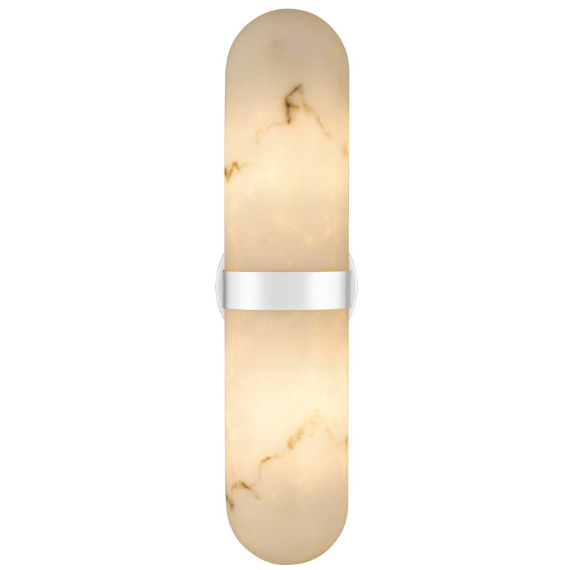 Bree 2-Light Polished Chrome Wall Sconce, 18" H x 4.75" W x 4" D, Polished Chrome