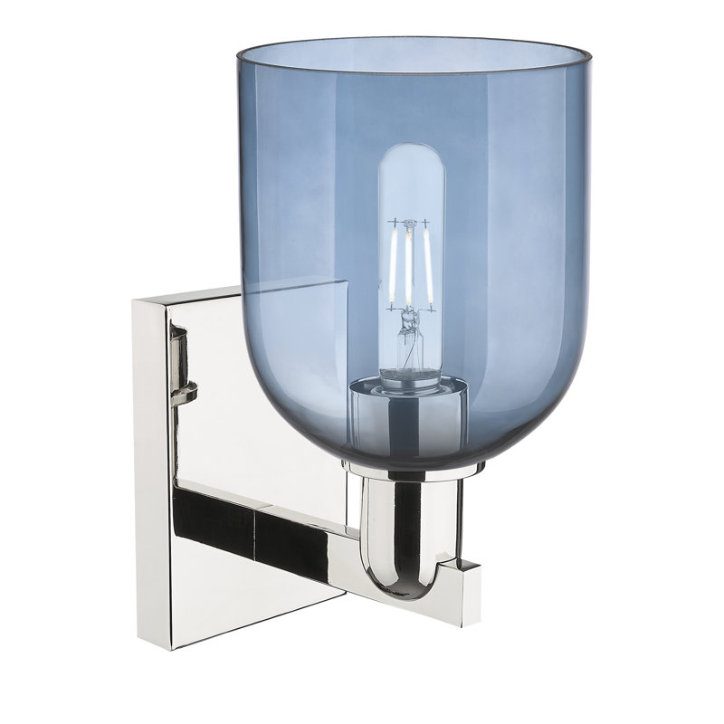 Applique murale 1 lumière Allysson, Blue / Polished Nickel