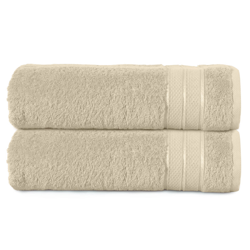 Elegant Comfort Three Line Popcorn Towel Set For Bathroom 27 X 54 Inches, Premium Hotel Quality 2-Pack Bath Towels, 100% Turkish Cotton, Soft And Durable, Quick Dry And Highly Absorbent