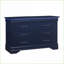 Ensemble de chambre à coucher, style traîneau pleine grandeur 5 pièces avec tête de lit à DEL, bleu marine | Bois massif et panneau de fibres à densité moyenne | Lits-bateau-347608978-347608988-347608989