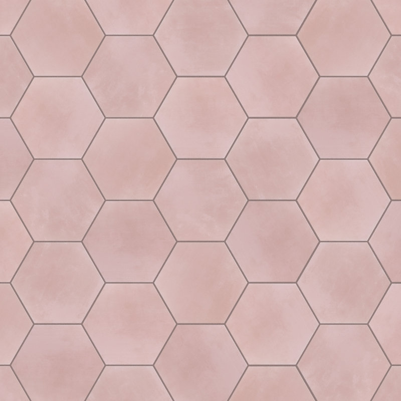 Horizon 7-3/4" x 9" Porcelain Wall & Floor Tile, Rosa