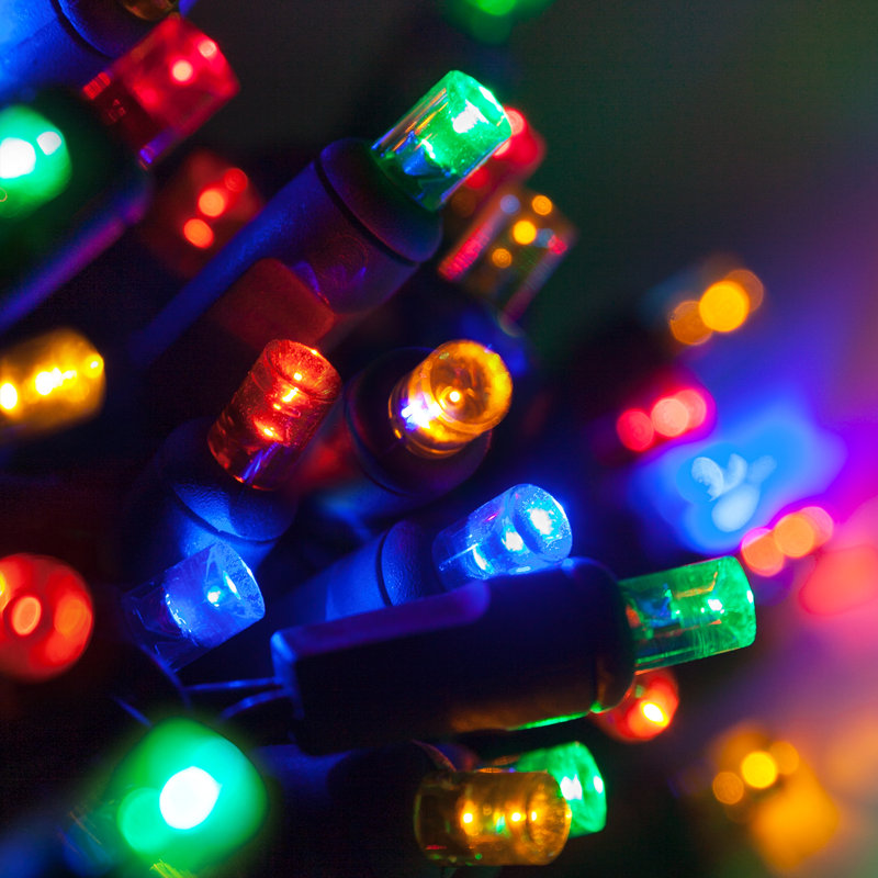 25' 50-Light Shatterproof Wide Angle LED Mini String Lights (End to End Connectable), Multicolor