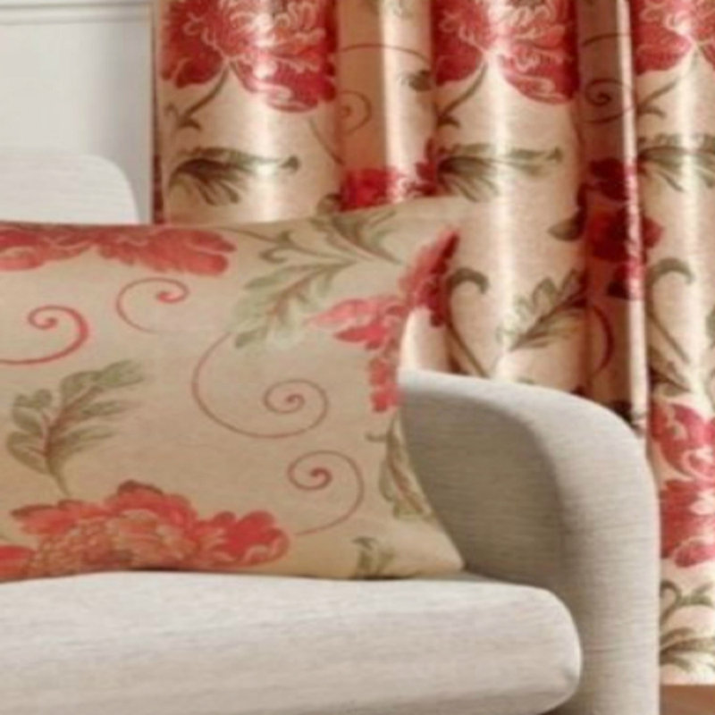 Wyke Floral Square Euro Cushion Cover, Coffee, 43cm H x 43cm W x 2cm D