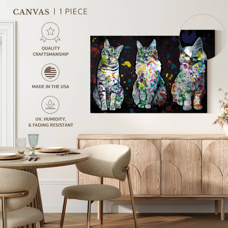 Peinture pour chat Brampt Curious Cats, H 30 po x l 45 po