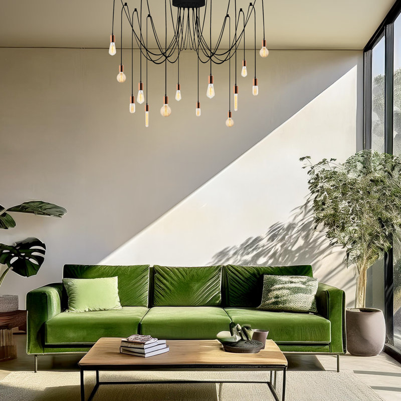 Lustre ajustable en métal 16 lumières